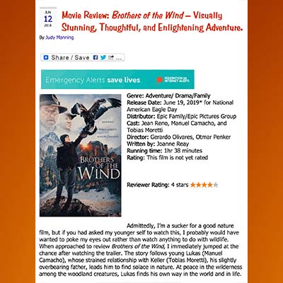 Movie Review: Brothers of the Wins-Visually Stunning, Thoughtful, and Enlightening Adventure. 